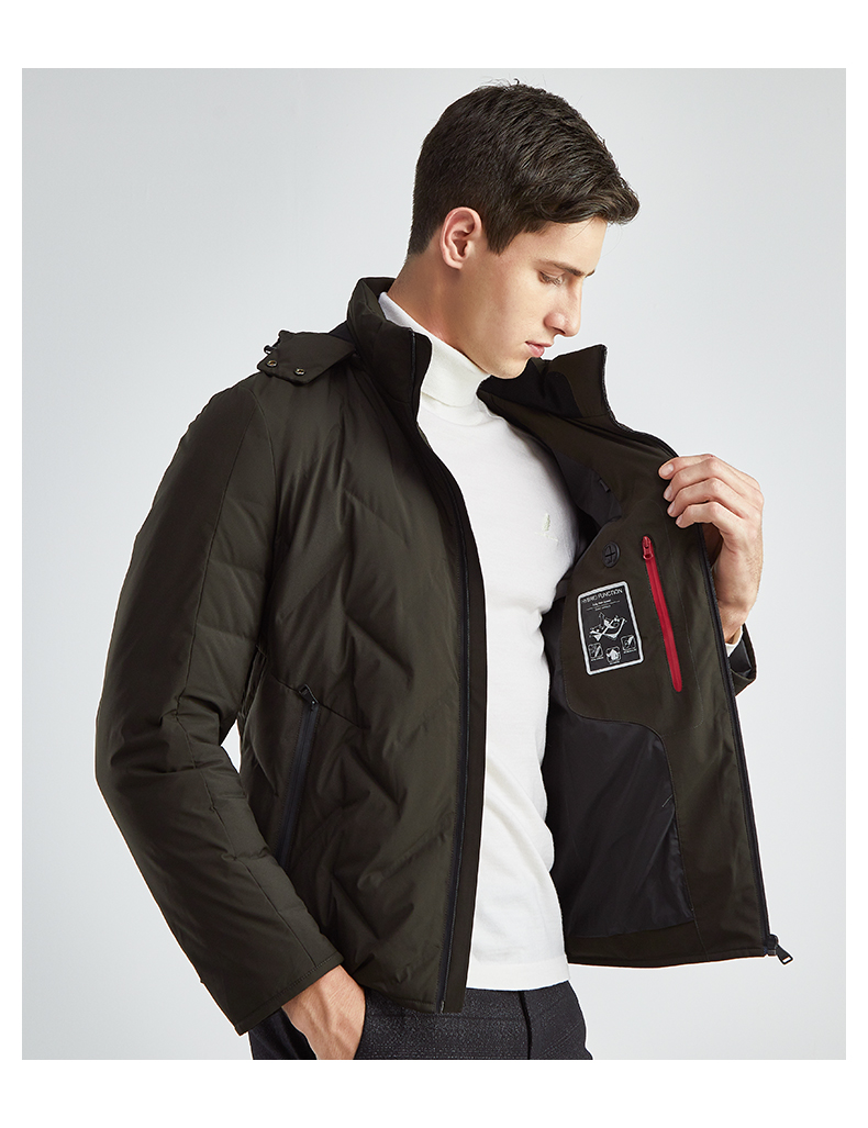 报喜鸟男装时尚休闲短款羽绒服男士上衣修身潮流加厚款外套