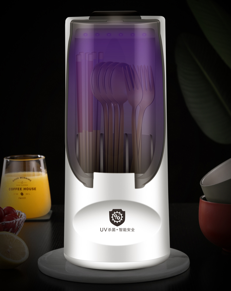 haoyangdao德国智能可消毒筷子筒餐具收纳盒沥水篓带盖家用厨房快笼