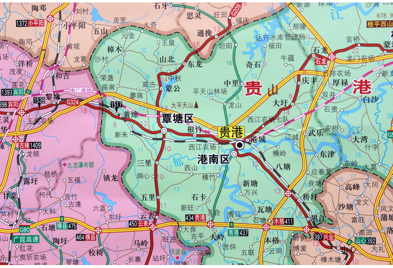 4米x1米雙面覆膜 南寧地圖 防水寬杆掛杆掛繩 辦