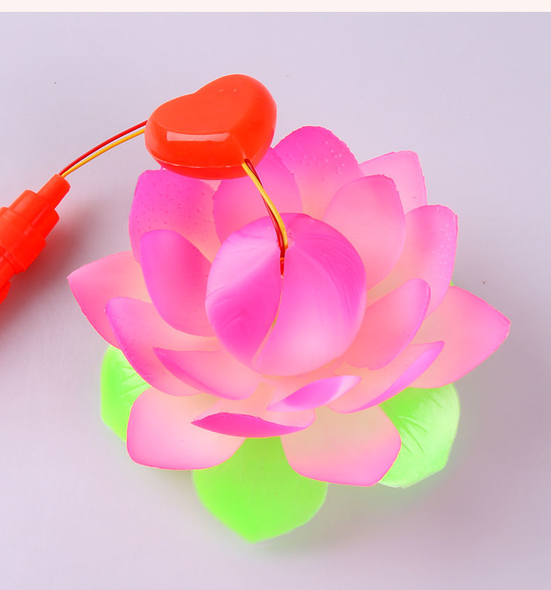 音乐荷花灯发光玩具批发手提春节灯笼闹元宵儿童小孩礼物地摊1个装配