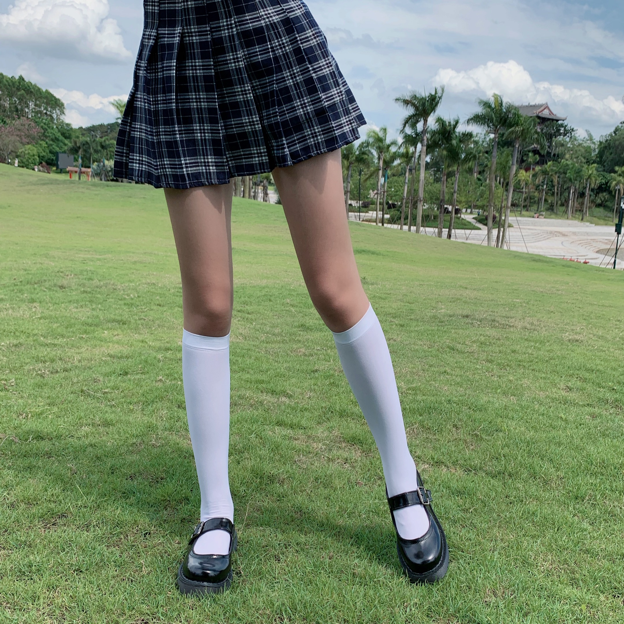 风过膝袜子女夏季百搭白色中筒袜小腿袜修身显瘦薄款丝袜黑色一双均码