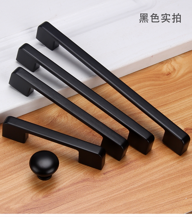 柜门拉手现代简约衣柜橱柜子门把手家具五金理线家轻奢黑金色欧式抽屉