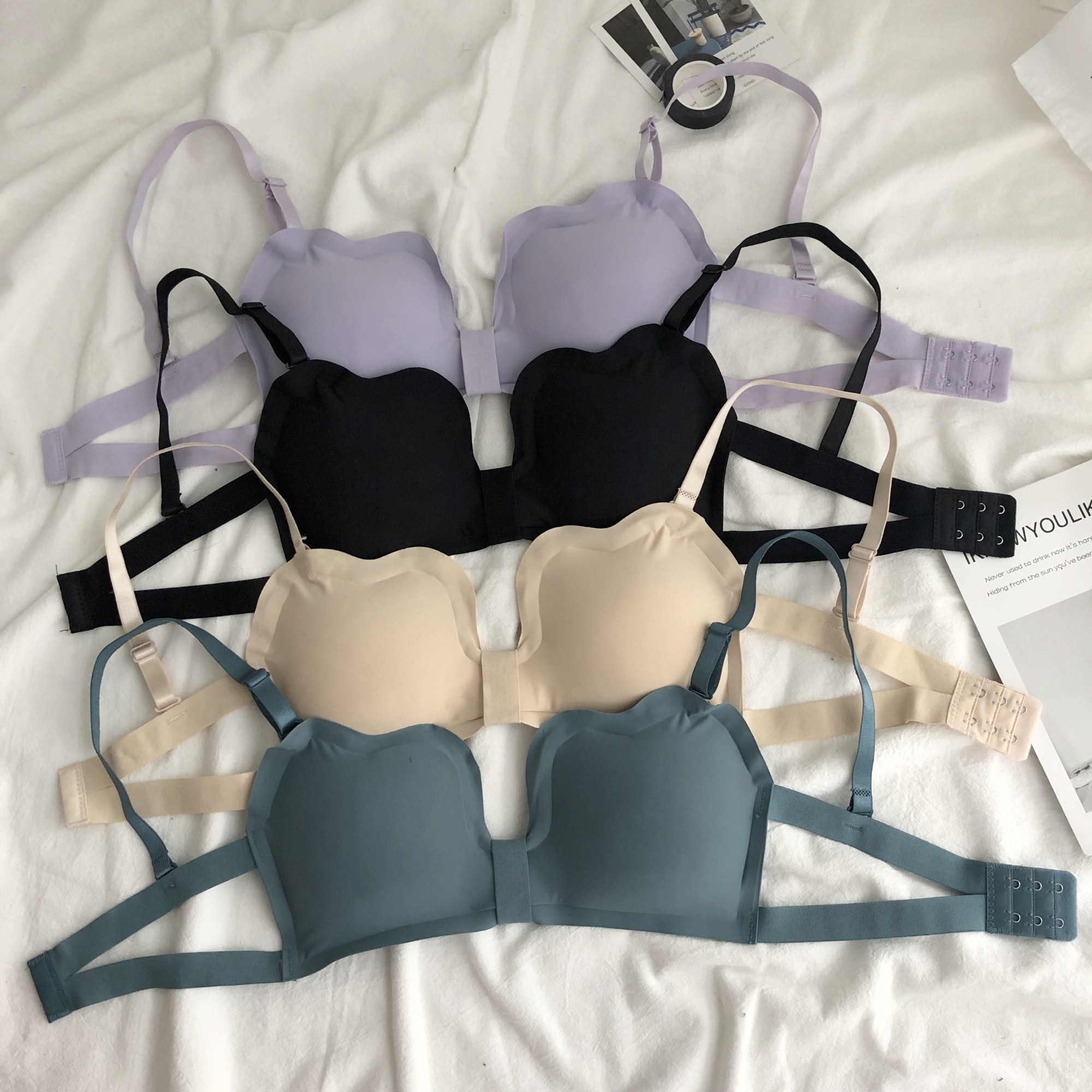 胸罩防滑性感美背裹胸内衣无钢圈学生隐形抹胸 卓思哲文胸套装【价格