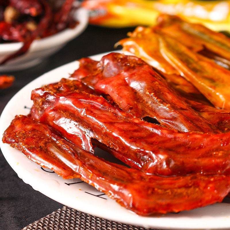 香辣鸭翅尖即食鸭肉休闲零食湖南特产网红小吃香辣鸭翅尖盐焗烤翅