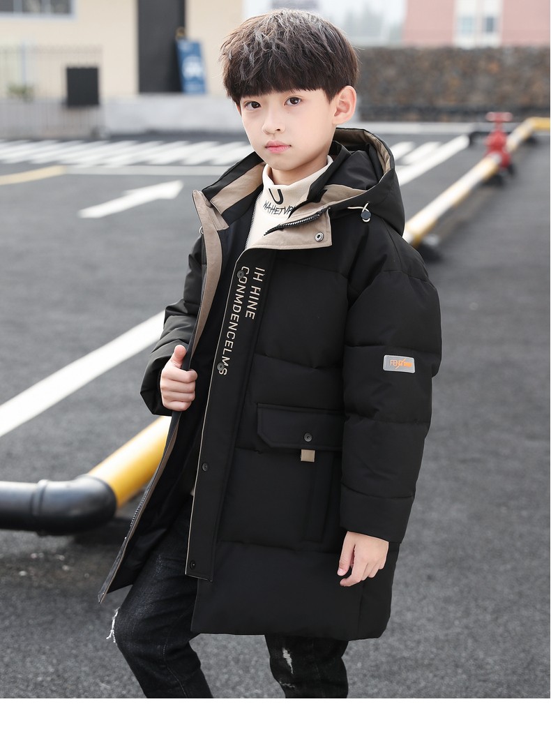 达耳熊daerxiong男童外套夹棉加厚中大童保暖棉衣连帽上衣连帽涂鸦