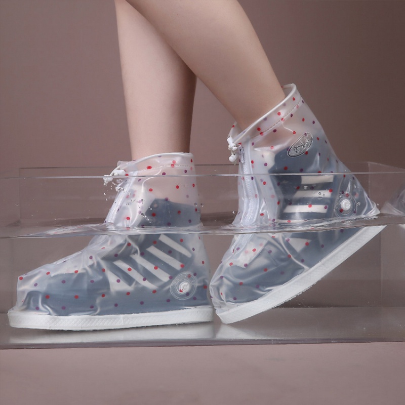 防水防雨鞋套加厚耐磨防滑旅游鞋子雨衣透明水鞋女 透明s