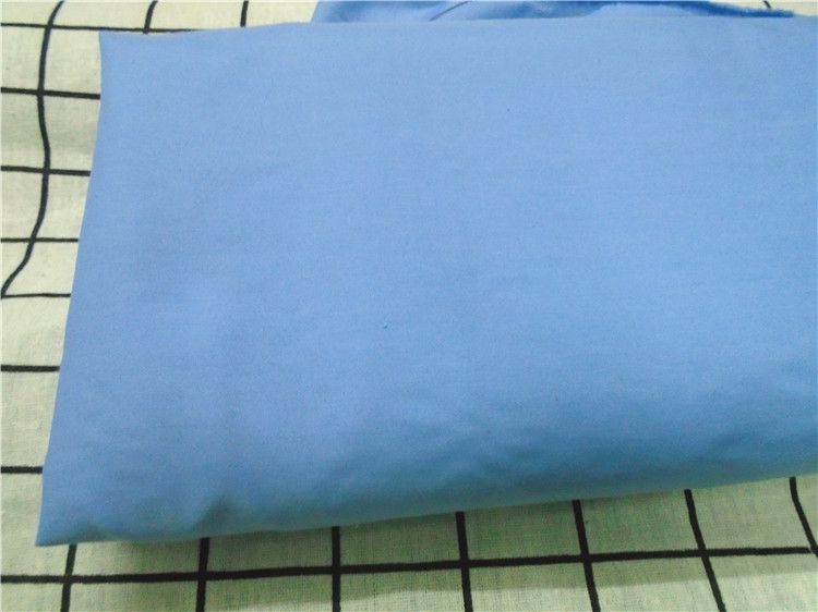 蓝色涤棉布料的确良办公室窗帘布烫台布夏季衬衣面料工作服天蓝色浅蓝