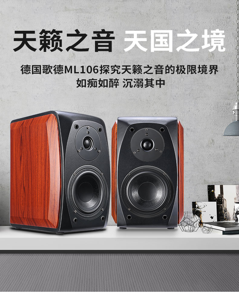 mbquart德国歌德ml10620发烧hifi65寸音箱音响高保真木质书架家用大