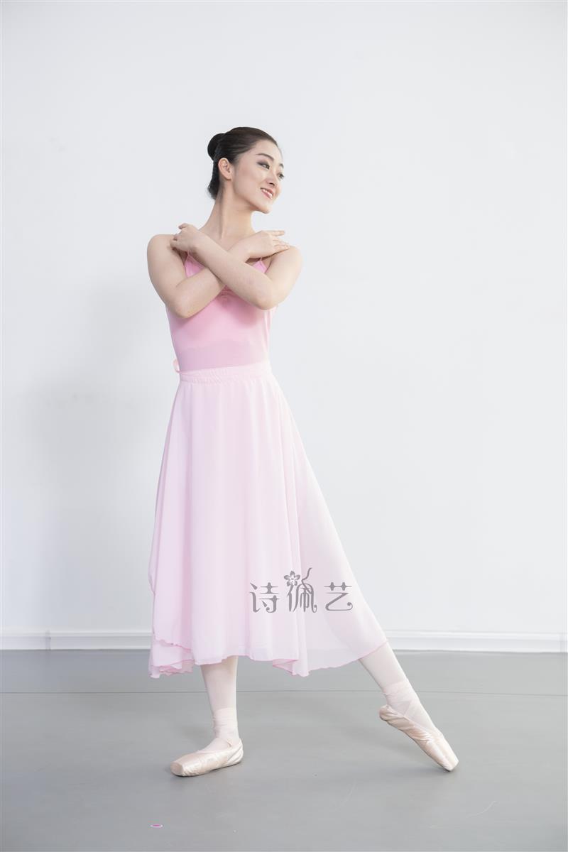 成人芭蕾舞裙系带教师长裙舞蹈纱裙练功围裙体操服半身裙80均码d4