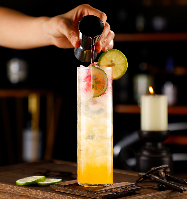 直身杯柯林杯水杯鸡尾酒杯长饮杯长岛冰茶玻璃杯酒吧果汁杯直杯jing