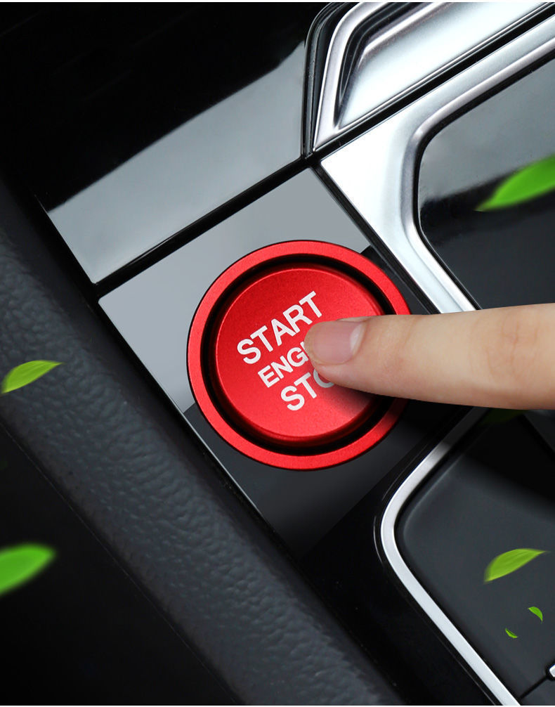 大众速腾途观凌度途昂帕萨特宝来迈腾一键启动开关点火装饰圈贴片红色