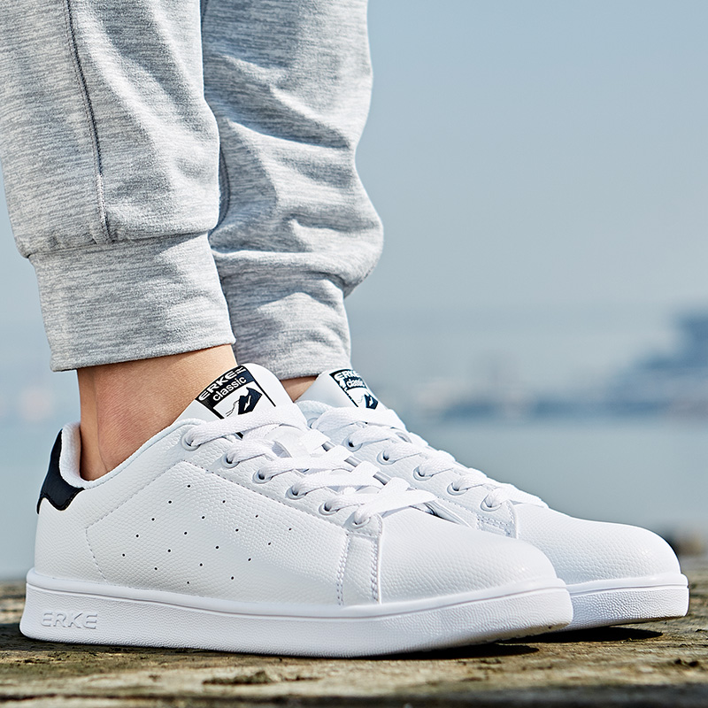 鸿星尔克erke经典简约女款滑板鞋小白鞋休闲运动鞋子