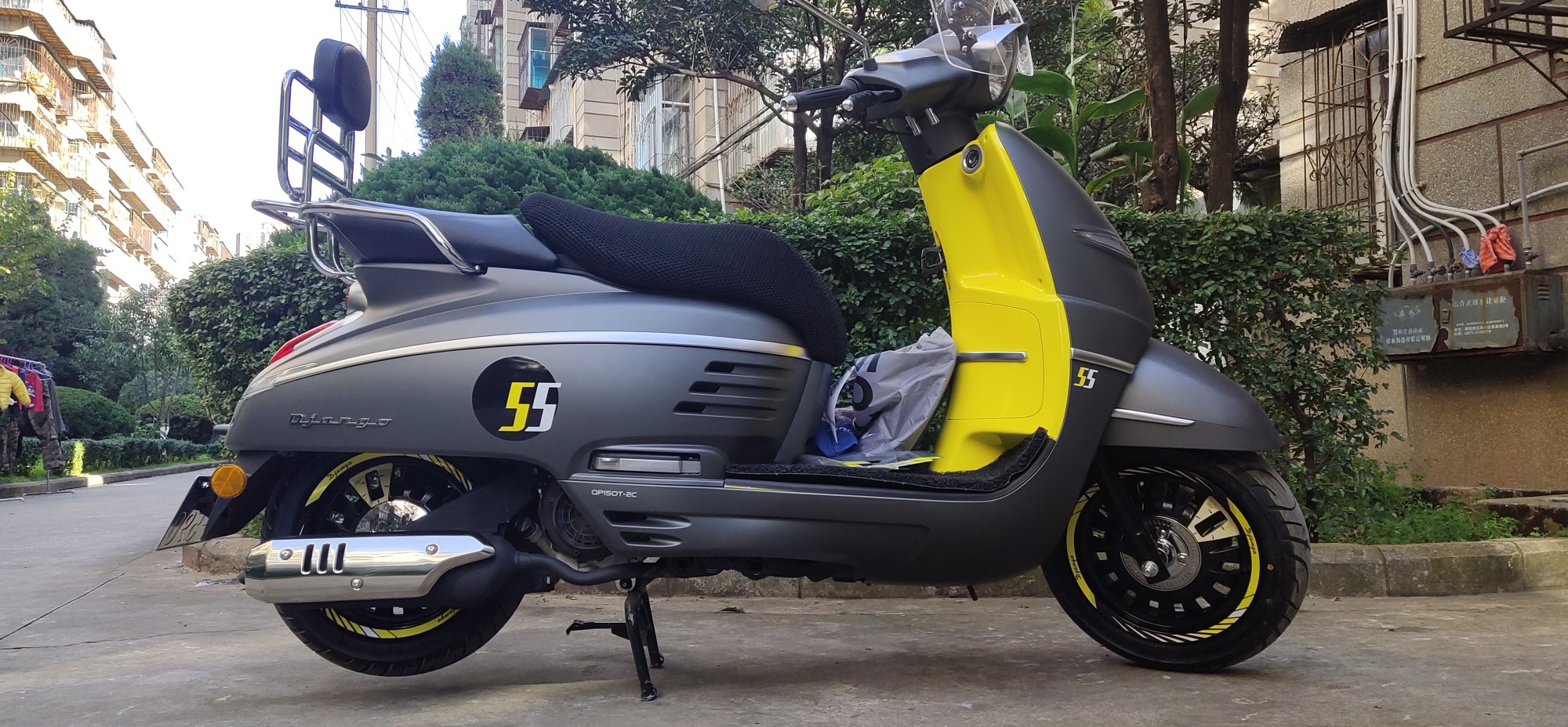 舒适主义标致django姜戈150ccabs踏板改装车贴轮毂贴钢圈反光贴纸姜戈