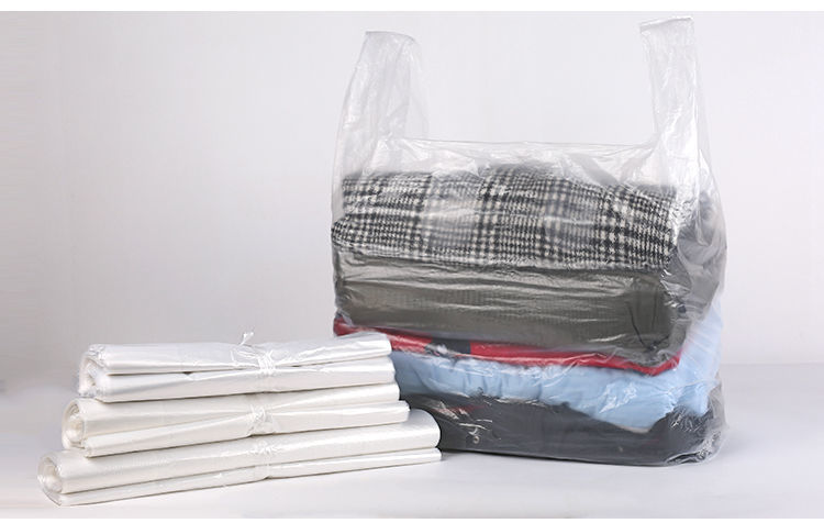 白色加厚收纳袋子特大号塑料方便袋搬家打包装超大手提马甲背心袋4060