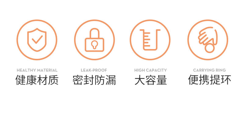 大容量随手杯运动健身水杯塑料杯男女学生太空杯户外便携提手 活力橙