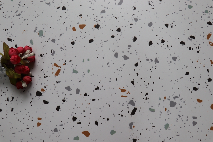 定做 白色仿水磨石地砖60x60客餐厅彩色碎石仿古砖服装店浴室哑光瓷砖