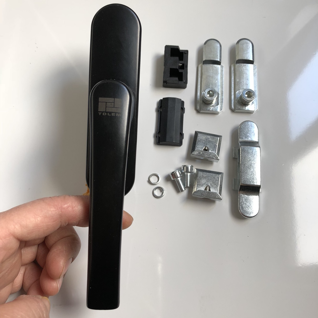 断桥铝平开窗执手锁两点锁窗锁扣大把窗执手传动锁窗配件