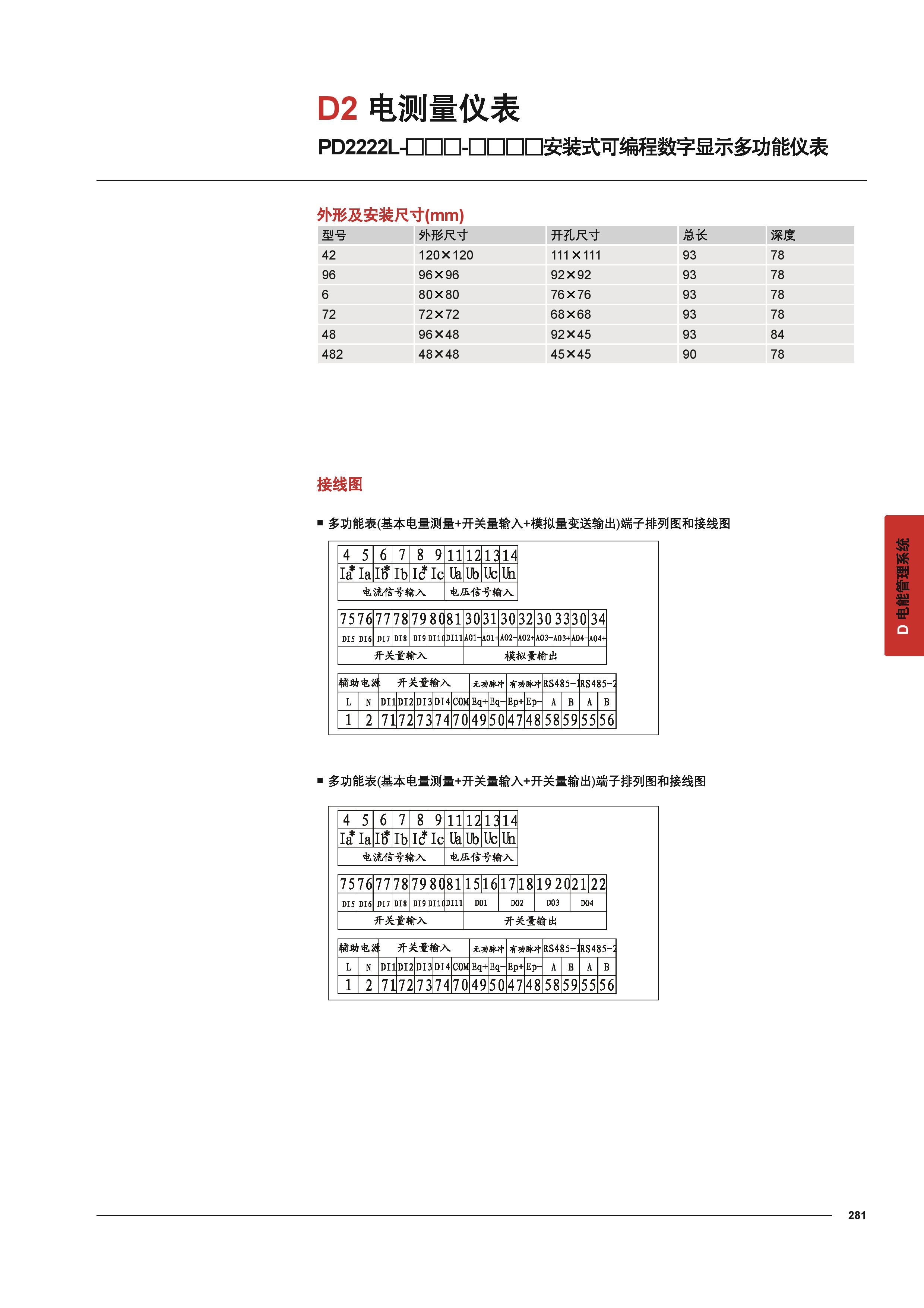 德力西 delixi electric pd2222l系列数显谐波表42lt3yeq5a(包装数量