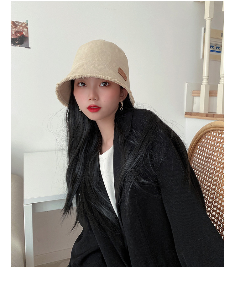 suntek复古毛边盆帽韩版春秋出游遮阳渔夫帽日系显脸小短檐水桶帽子女