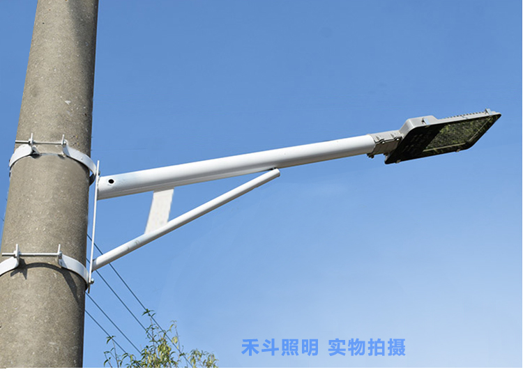 定做新农村路灯杆挑臂抱箍不锈钢加长路灯支架弯架户外抱柱电线杆吸墙