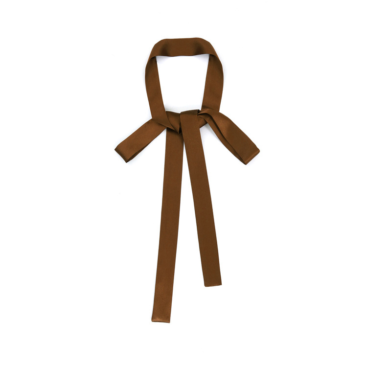 超级新品 蝴蝶结飘带领巾衬衫领带丝巾领结装饰小丝带黑细窄长条雪纺