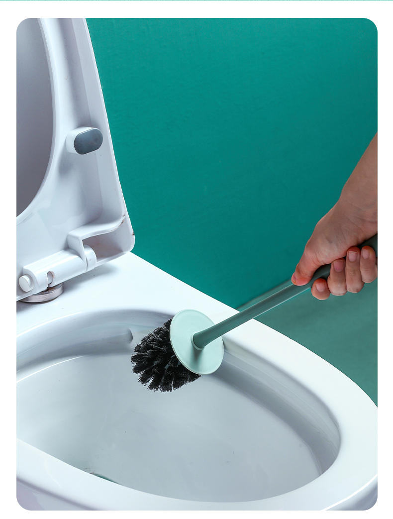 马桶刷无死角家用长柄洗厕所刷子清洁套装蹲坑卫生间挂墙式置物架