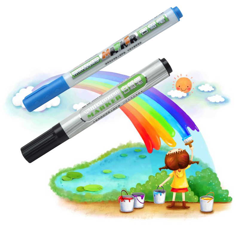 水共展示用品zp-250-12 白板笔可擦儿童无毒12色彩色白板笔儿童可擦画