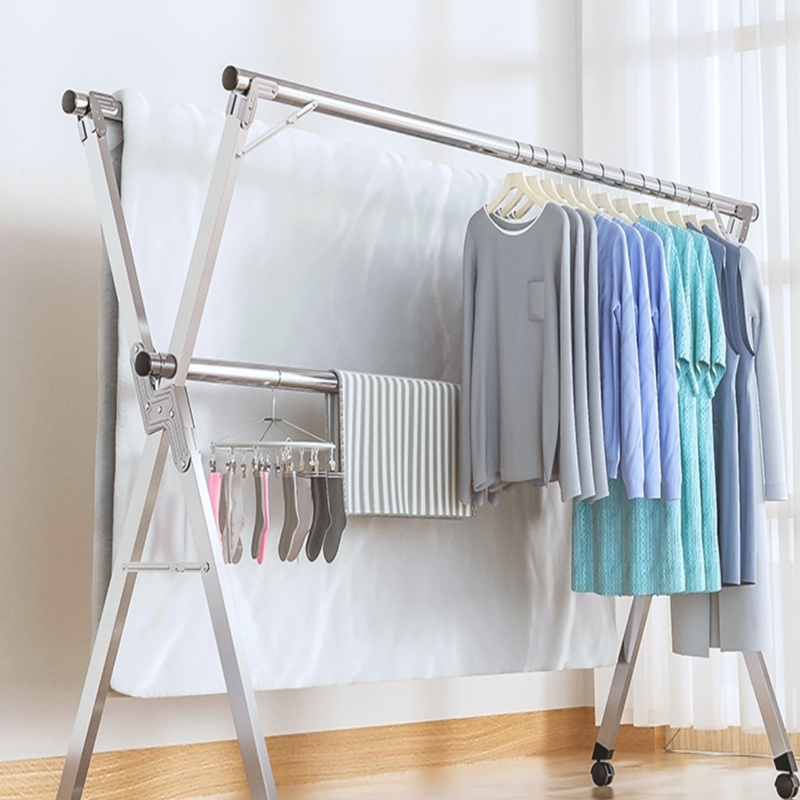 美丽雅杆不锈钢可折叠晾衣杆2米可伸缩一个装可定制