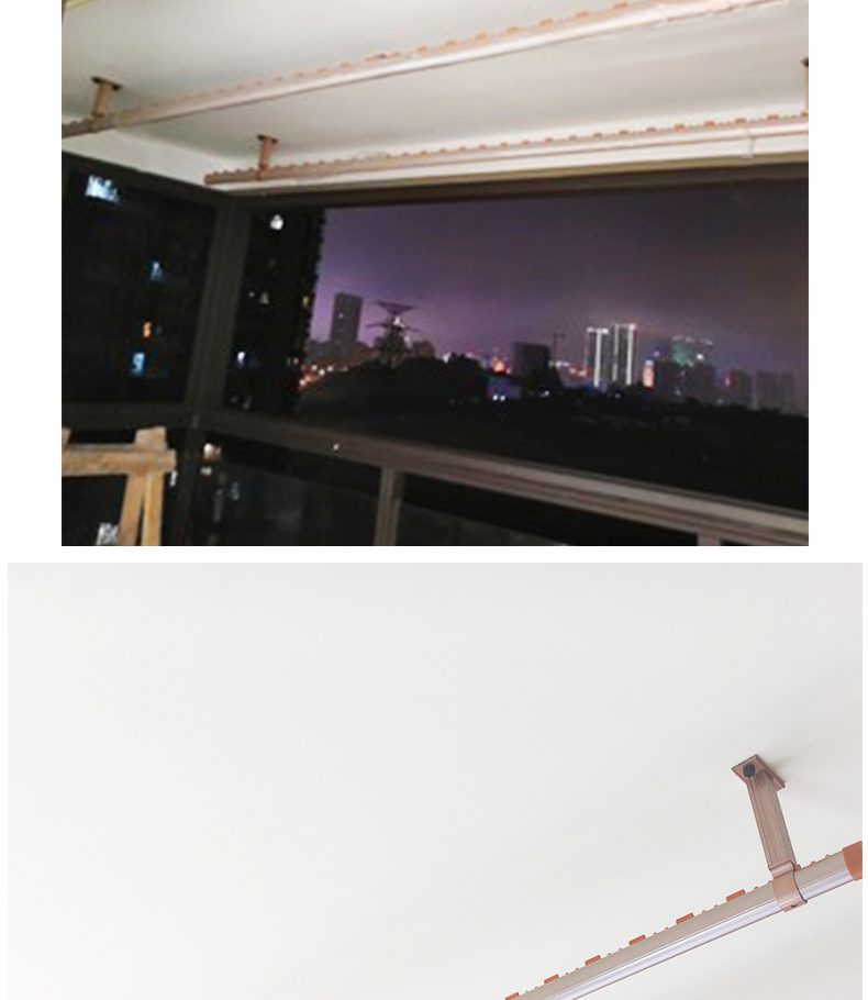 abay固定顶装晾衣杆简易防风打孔凉阳台顶装吊衣杆挂衣杆晾衣架固定杆