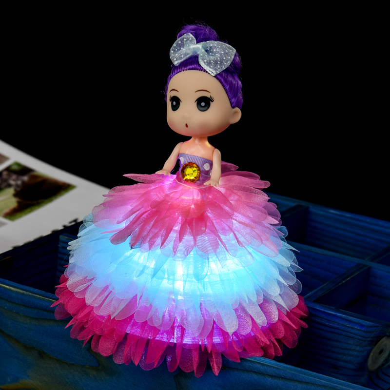 景荣网红新款发光芭比娃娃七彩闪光小夜灯摆件幼儿园女孩礼物儿童玩具