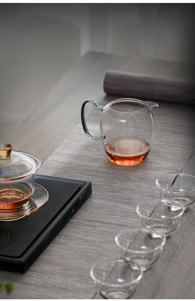 封后(fenghou)家居器皿 公道杯玻璃透明带把分茶器茶海茶道公杯单个