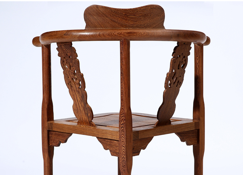 逸家伴侣红木家具全鸡翅木三角椅仿古中式休闲茶椅吧台椅子座椅圈椅