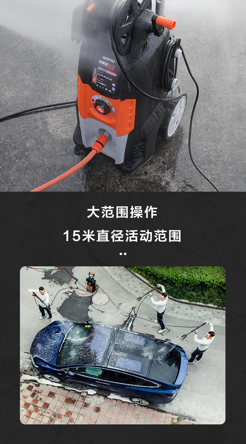 亿力洗车机超高压家用水枪水泵全自动大功率清洗机双擎双枪头