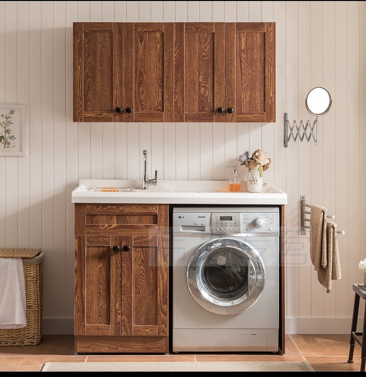 彤派衣柜/衣帽间其他 洗衣柜阳台组合带搓板高低洗衣池洗衣台浴室柜