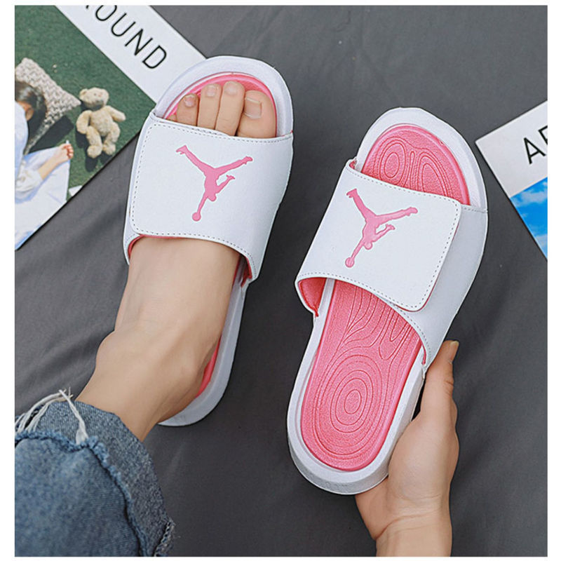 aj乔6飞人情侣拖鞋男夏季户外魔术贴一字拖潮牌乔六奥利奥凉拖鞋白灰