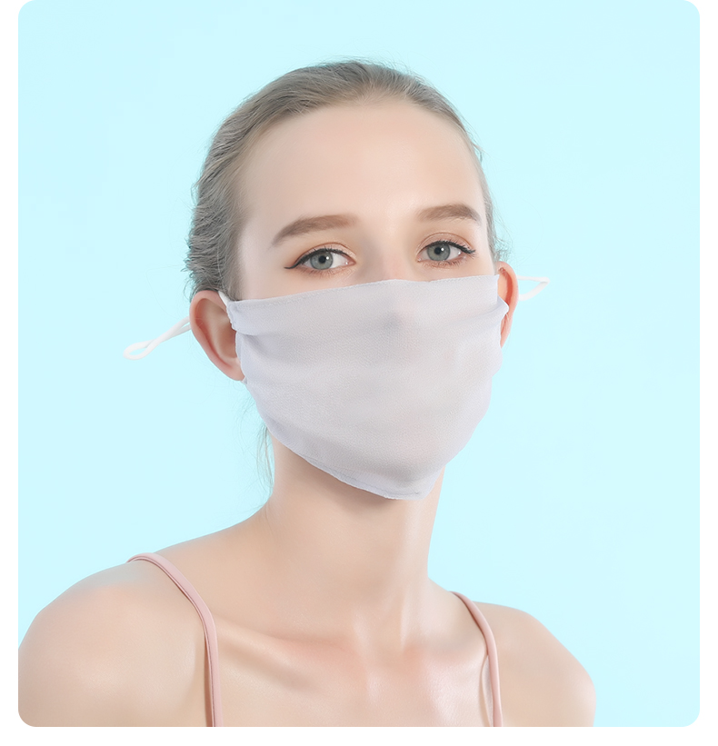 绿荫真丝口罩女夏季薄款防晒防紫外线夏天防尘透气可清洗面罩遮阳