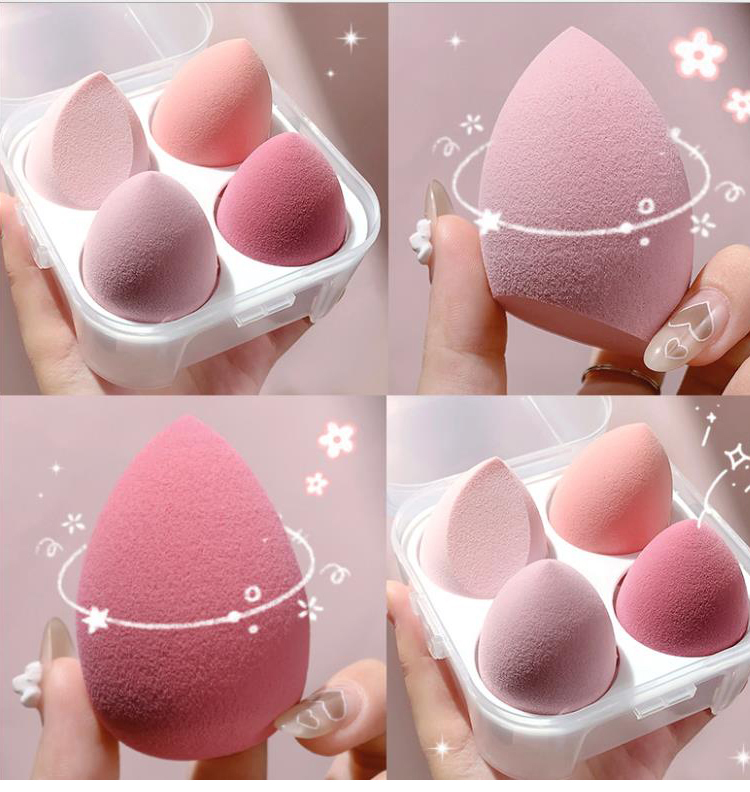 不吃粉洗脸海绵蛋葫芦粉扑超软干湿两用化妆工具4粒 三维工匠 4粒盒装