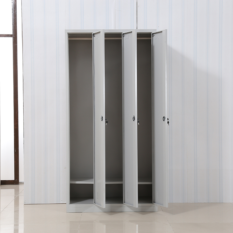 梦商 三门更衣柜 钢制更衣柜 铁皮衣柜 储物柜 1800*900*420mm 1个