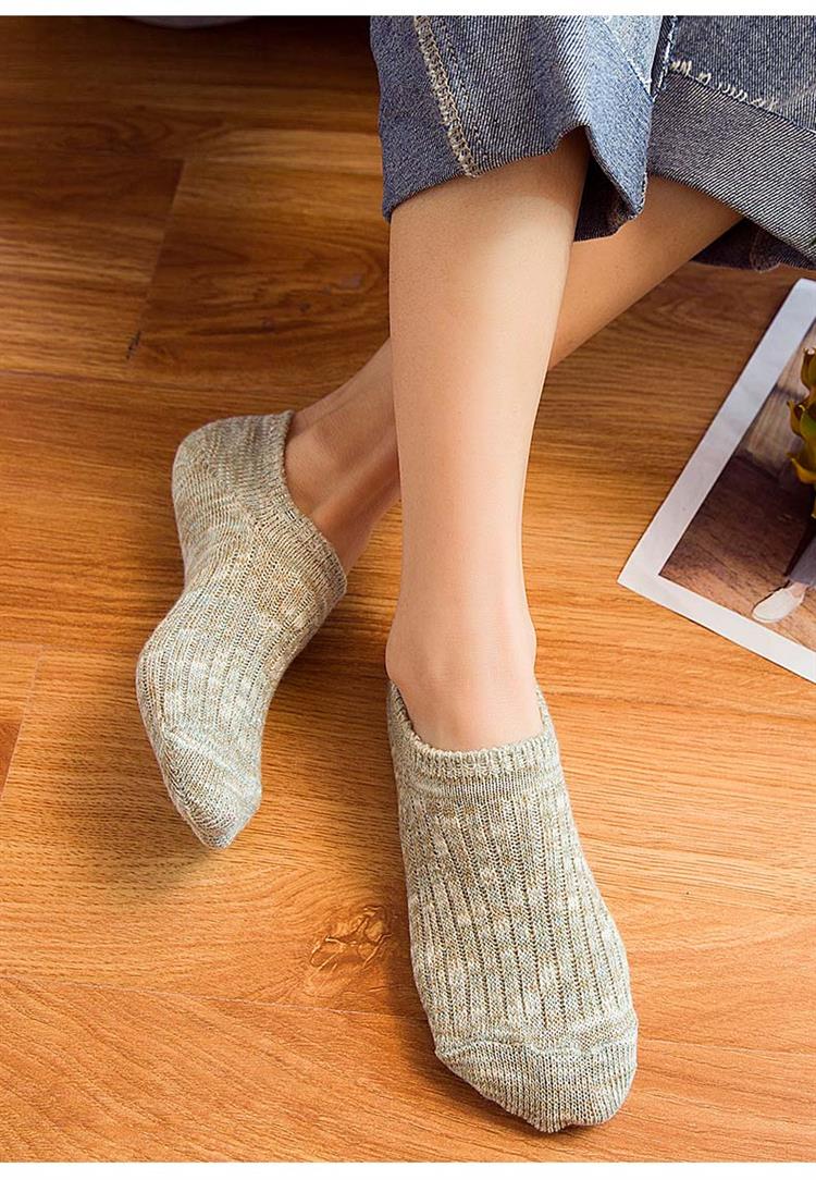 袜子女船袜女士短袜春秋款针织薄款棉袜硅胶防滑浅口隐形女袜潮