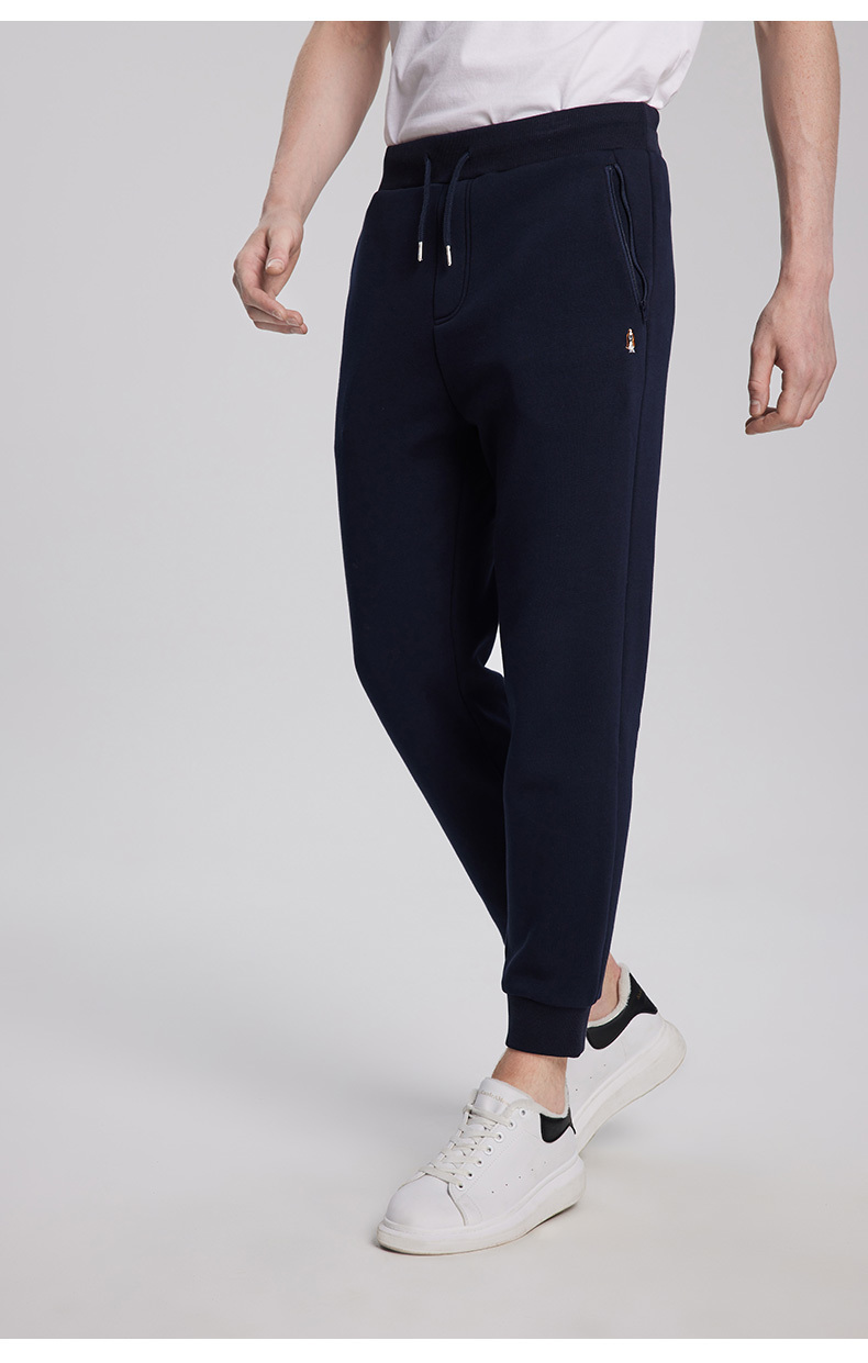 暇步士男装裤子2021新冬季保暖加绒束脚针织运动休闲裤|pz-21502d