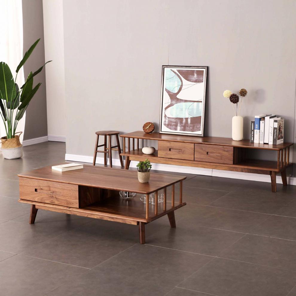 枳记家黑胡桃木家具全实木餐厅餐桌现代简约风格餐椅可定做