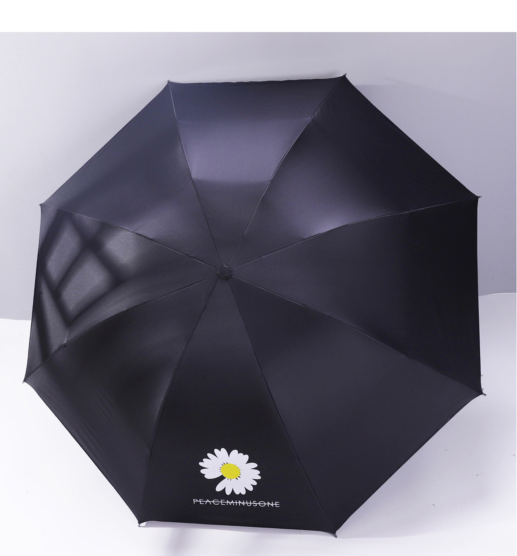 创意三折叠小雏菊黑胶雨伞自动雏菊防紫外线遮阳太阳伞uv伞