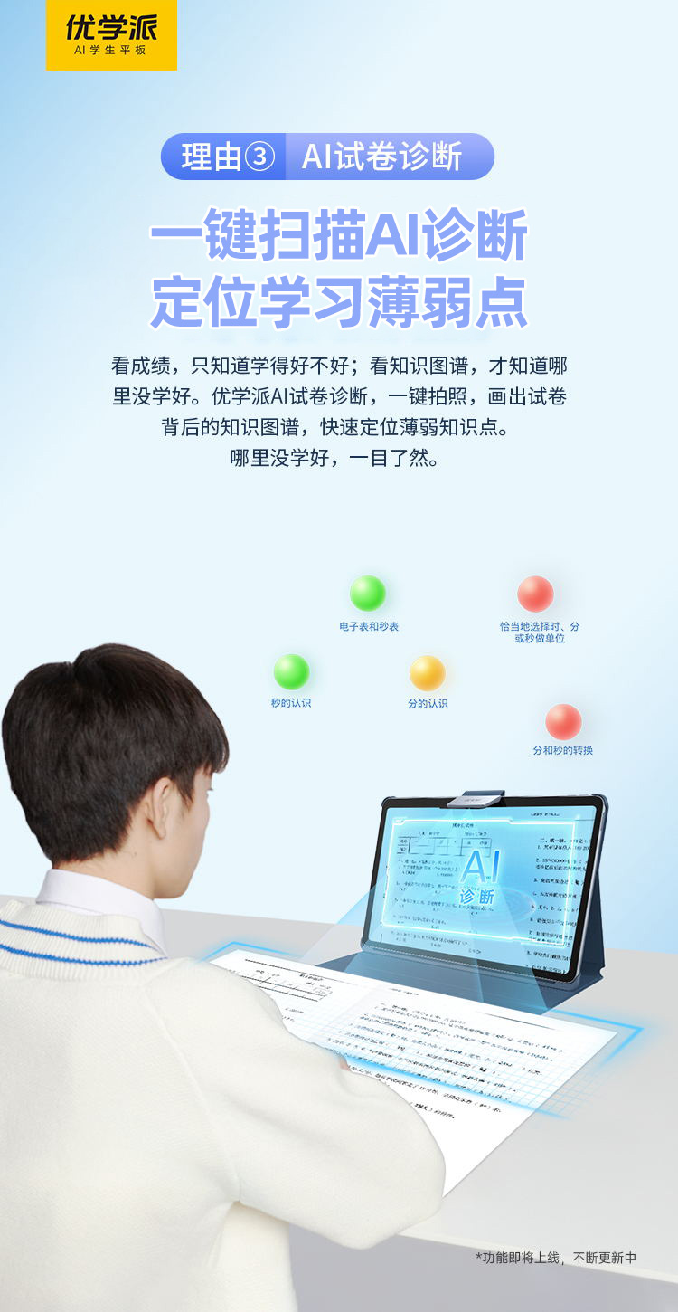 优学派学生平板电脑u90e深空灰8128g125英寸前置三摄一年级到高中小