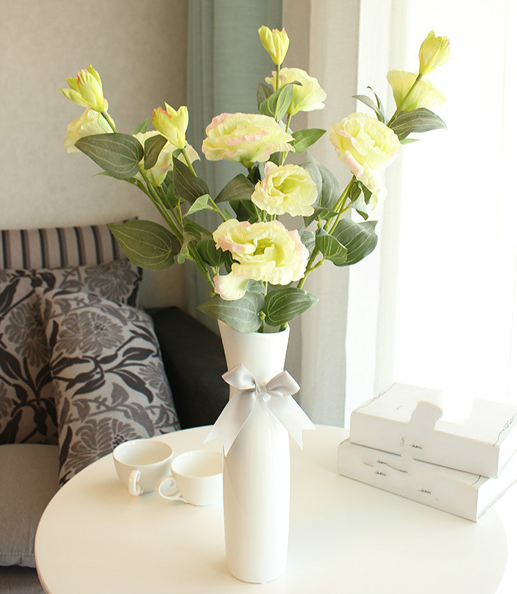 简约高陶瓷花瓶插花百合太阳花装饰餐桌客厅卧室花艺唯美绢花