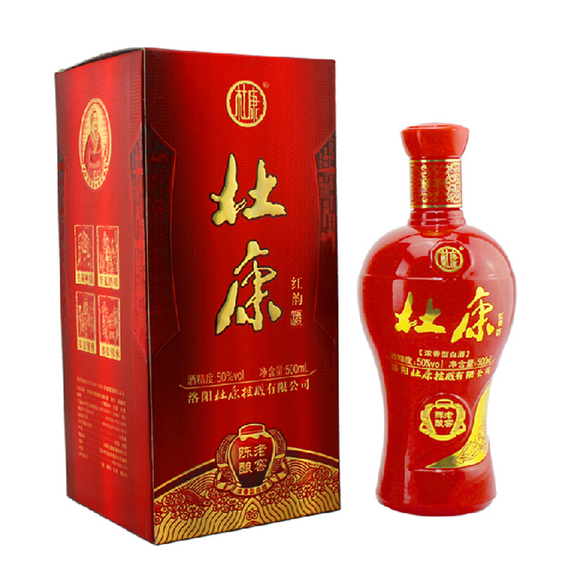 杜康老窖陳釀 紅韻 紅瓶 喜酒 濃香型白酒 50度 500ml 6瓶整箱