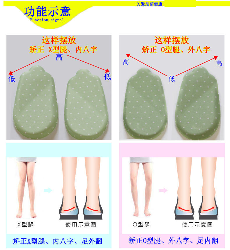 儿童足内翻o型腿x型腿硅胶矫正鞋垫成人纠正足外翻内外八字垫男女