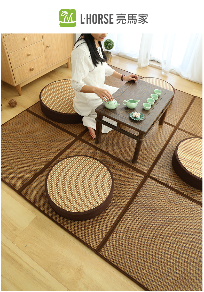 汐岩坐垫日式榻榻米垫垫加厚圆形地板垫子禅修打坐垫飘窗坐垫