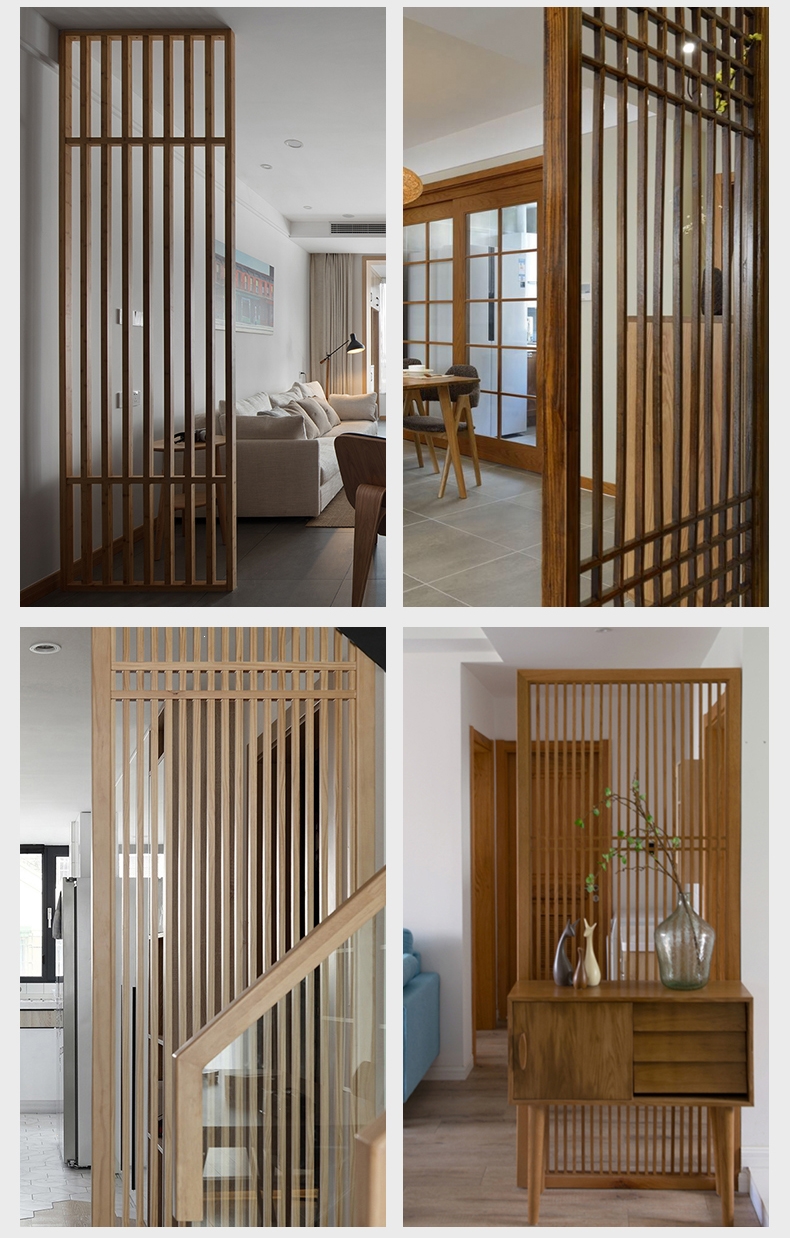 新中式日式镂空实木格栅客厅入户纳丽雅naliya玄关屏风隔断墙现代北欧