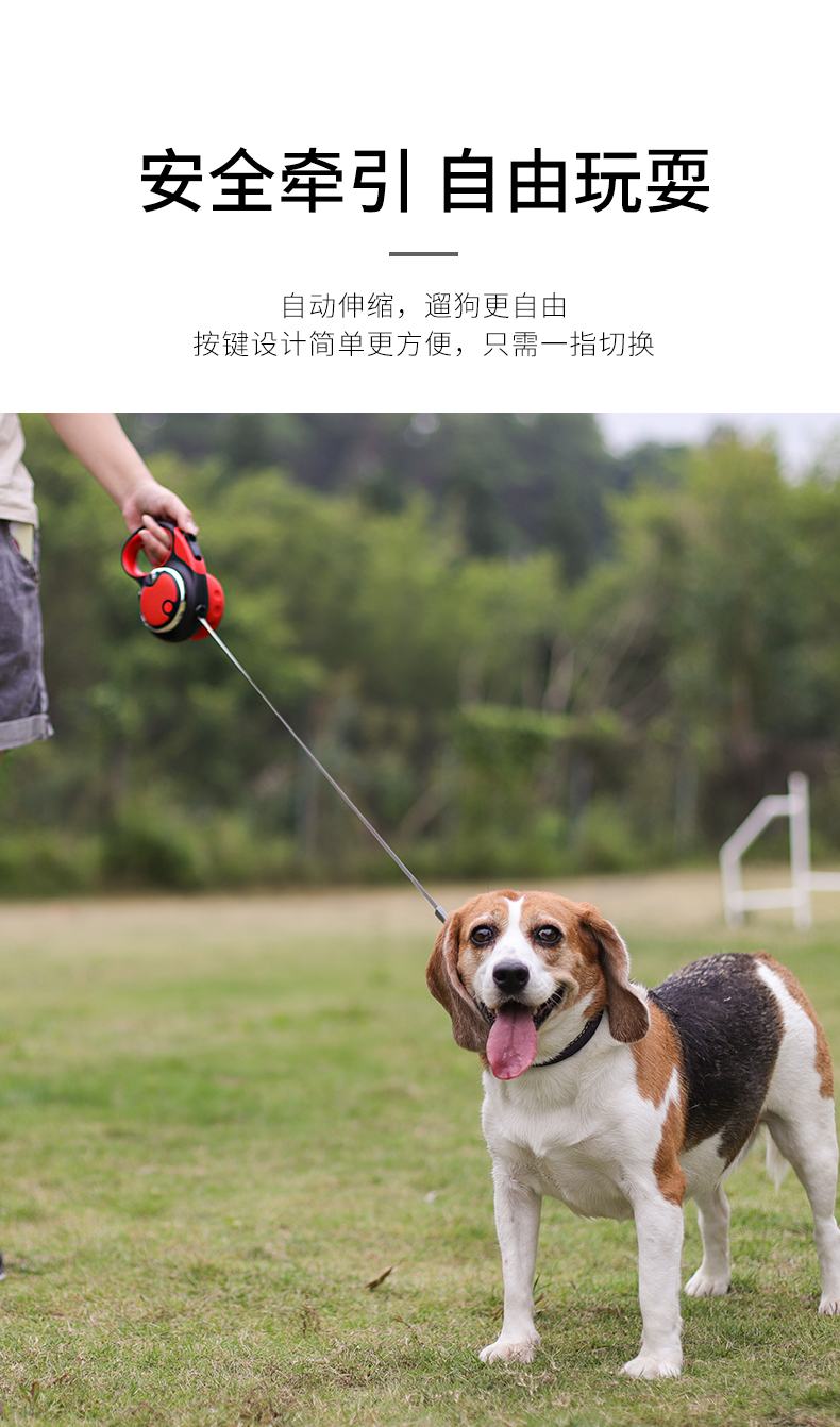 狗狗牵引绳自动伸缩牵狗绳大型犬牵应绳金毛用品萨摩耶专用牵引带