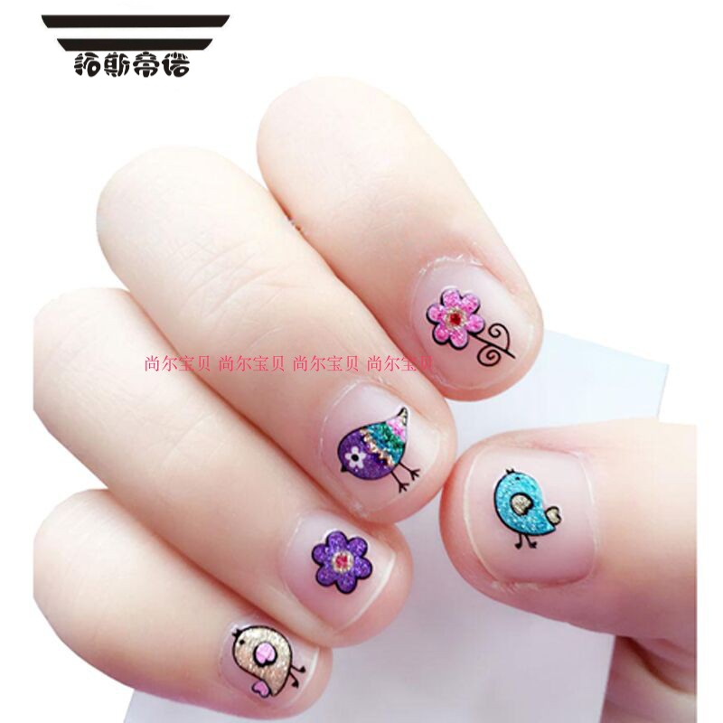 拓斯帝诺韩国儿童指甲贴小鸟小兔指甲贴纸贴花小孩孕妇可爱防水指甲贴